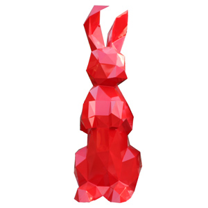 Metal rabbit garden ornament